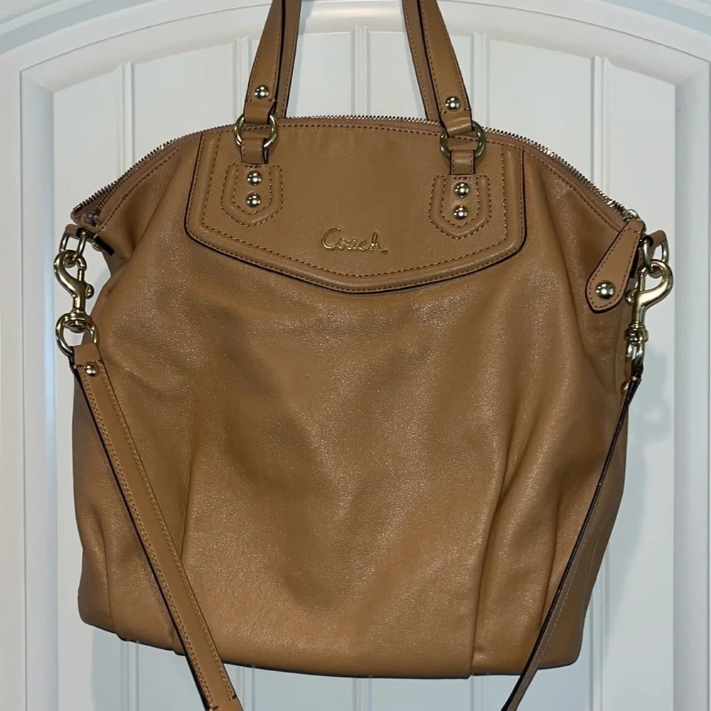 Tan leather Coach North South satchel purse large
Slouchy boho western - Picture 2 of 16